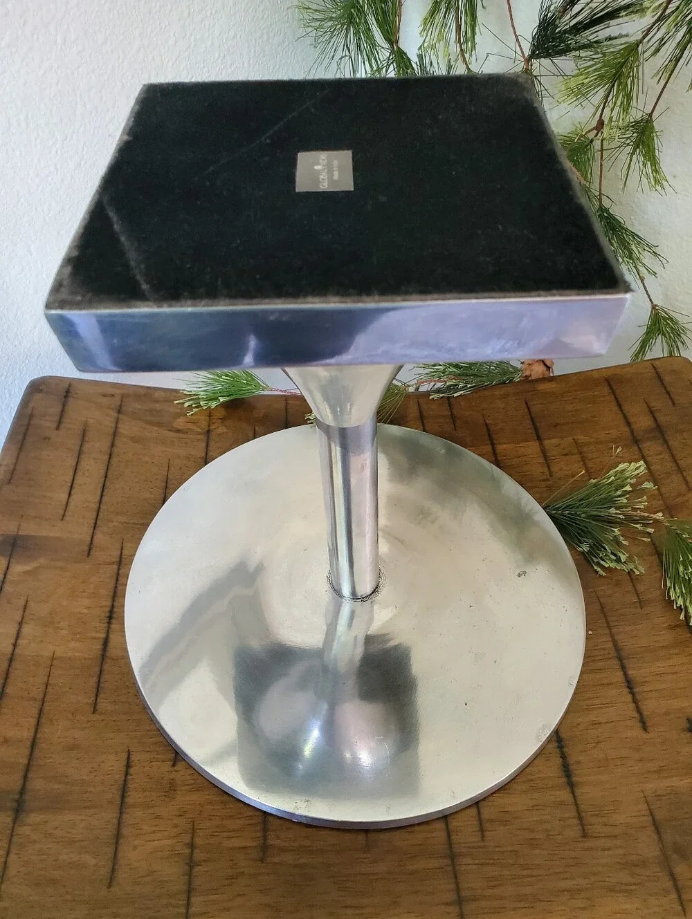 Global Views India Vintage Stainless Steel Pedestal Cake Stand Display Tazza